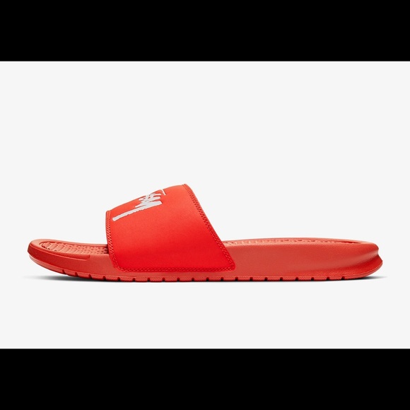 NWT Stussy x Nike Benassi Red Slides - Picture 3 of 15